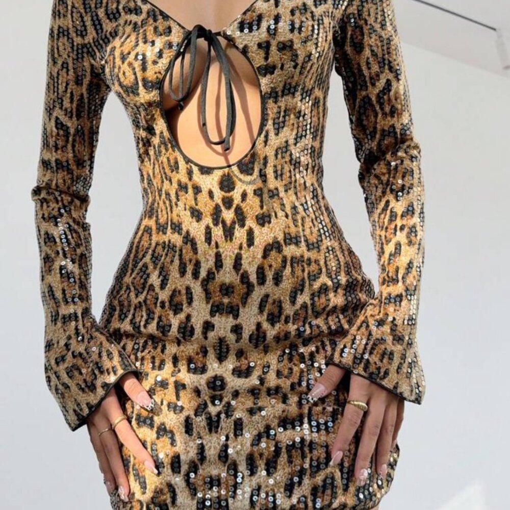 Sequin Leopard Dress